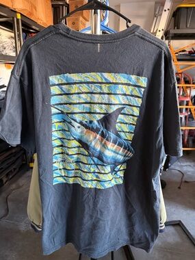 Vintage Y2K Black Guy Harvey Graphic T-Shirt with Striped Marlin Print